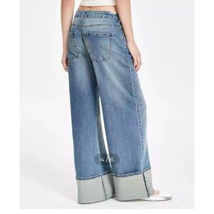 MADDEN GIRL Slouchy Wide Leg Mid-Rise Jean with Large Cuffs - Size 9